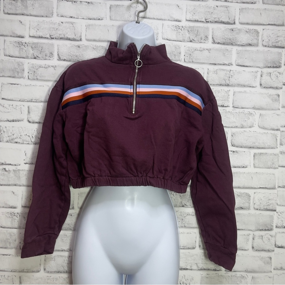Wild Fable Crop Pullover 1/2 Zipper Sweatshirt Medium